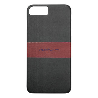 Red & Black Stitched Vintage Leather iPhone 8 Plus/7 Plus Case