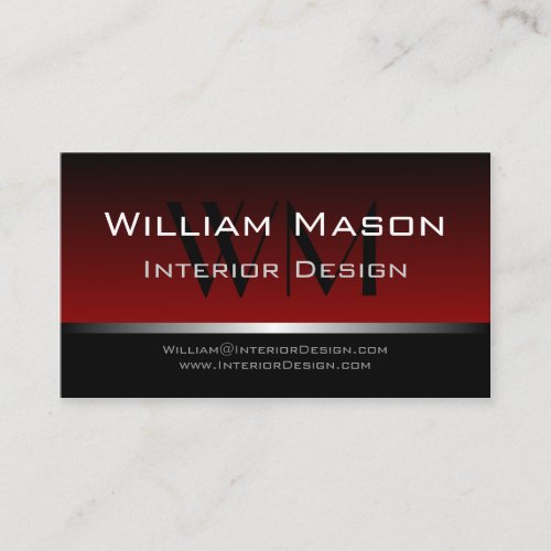 Red  Black Stripe Professional Business Card