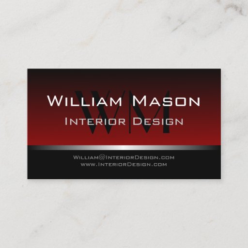 Customizable Red & Black Stripe Professional Business Card