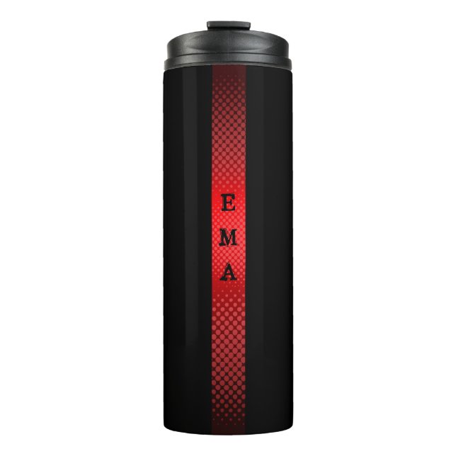 Red Black Stripe Thermal Tumbler (Front)