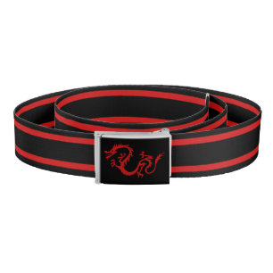 Red Black Stripes Dragon Belt
