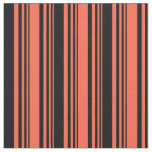 [ Thumbnail: Red & Black Stripes Fabric ]