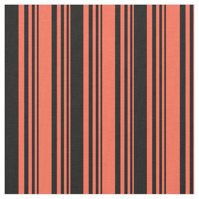 Red & Black Stripes Fabric (Close Up)