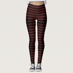 Red Black Stripes, Halloween Vampire Leggings