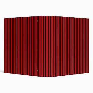 Red Black Stripes Pattern 3 Ring Binder
