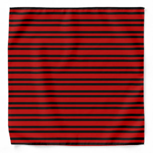 Red Black Stripes Pattern Bandana