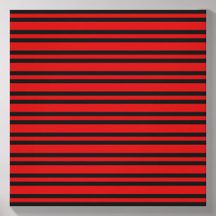 Red Black Stripes Pattern Canvas Photo Tile