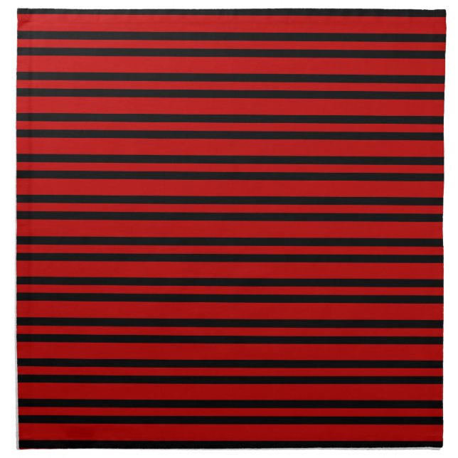 Red Black Stripes Pattern Cloth Napkin (Front)
