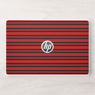 Red Black Stripes Pattern HP Laptop Skin