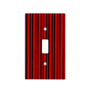 Red Black Stripes Pattern Light Switch Cover