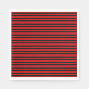 Red Black Stripes Pattern Napkins