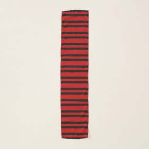 Red Black Stripes Pattern Scarf