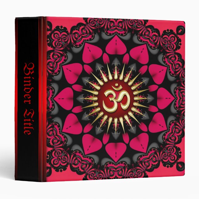 Red+Black Sunflower Aum Om Album Binder (Front/Spine)