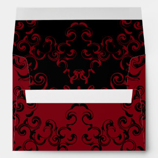 Red & Black Swirl Gothic Wedding Envelope