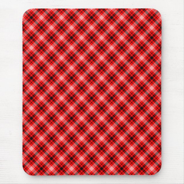 Red Black Tartan Checkered Plaid Pattern-24899 Mouse Pad (Front)