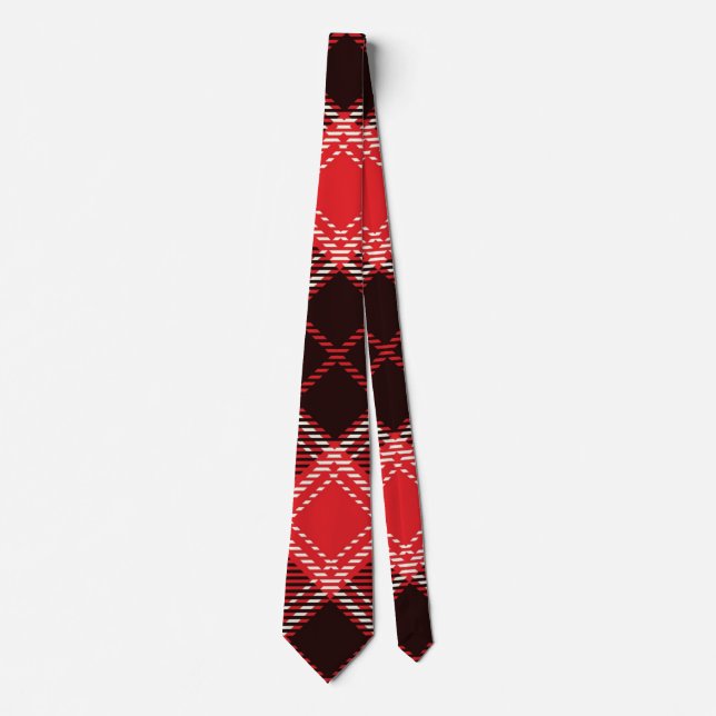 Red  Black Tartan  Neck Tie (Front)