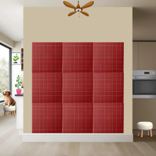 Red Black Tartan Plaid Ceramic Tile