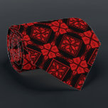 Red & Black Tatreez Henna Thobe Print Pattern Neck Tie<br><div class="desc">Modern red and black traditional Tatreez Henna Thobe artwork Arabesque Pattern necktie by Socktiety. Check out the matching socks to complete your outfit.</div>
