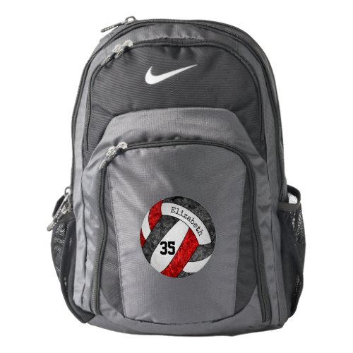 red black team colors girly volleyball backpack