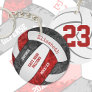 red black team colors personalized volleyball keychain