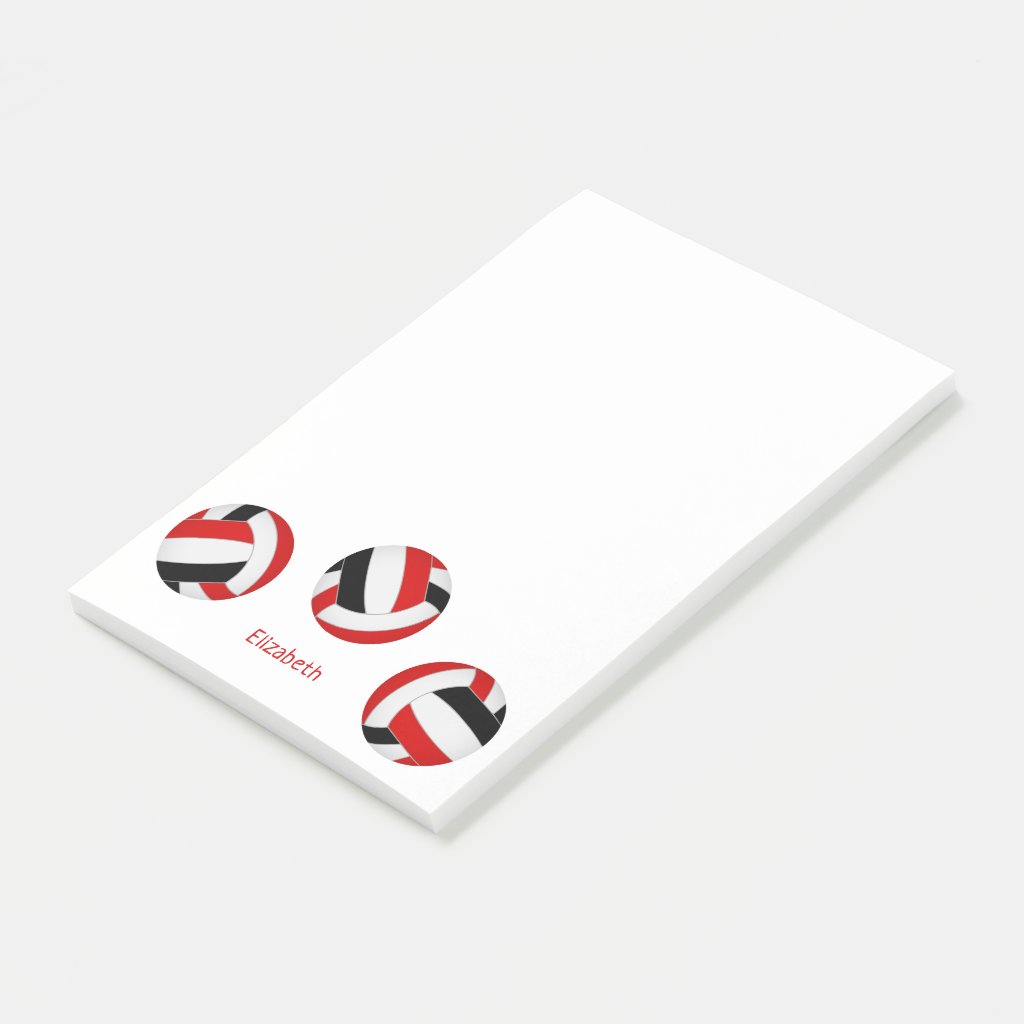 red black volleyball notepad