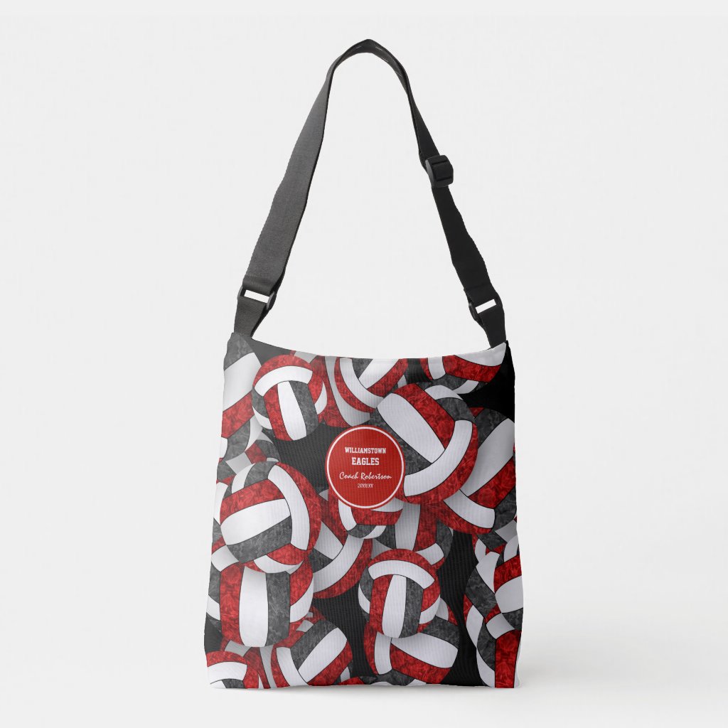 red black volleyball team colors crossbody bag