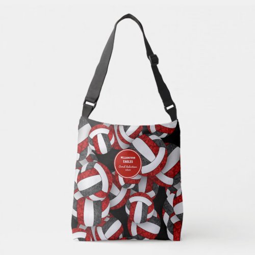 red black team colors volleyball coach crossbody bag