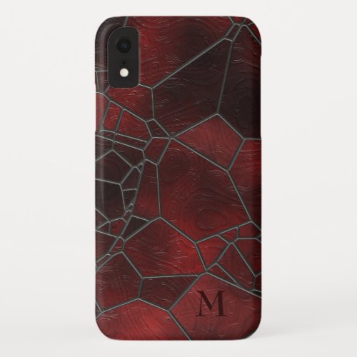 Red  Black Texture Glass Pattern iPhone XR Case
