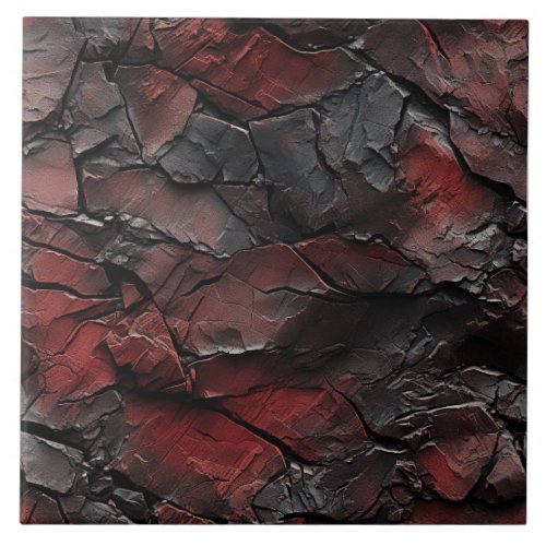 Red  Black Textured Slate Ceramic Tile