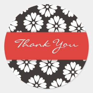 Red & Black Thank You Stickers