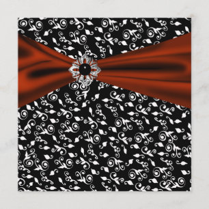 Red Black Tie Party Elegant Black Party Invitation