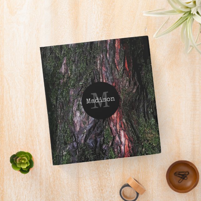 Red black tree mossy wood bark Cool Binder (In Situ)