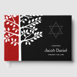 Red Black Tree of Life Bar Mitzvah Guest Book<br><div class="desc">Modern red and black Tree of Life Bar Mitzvah guest book.</div>