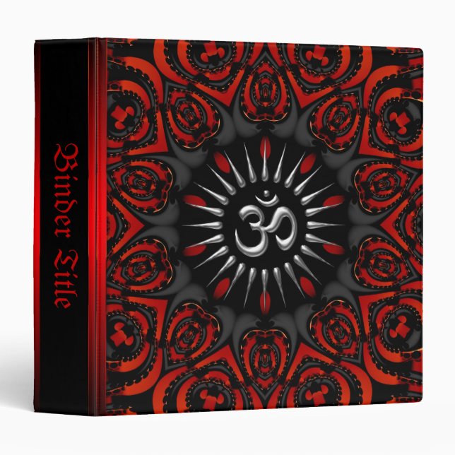 Red+Black Tribal Aum Om Album Binder (Front/Spine)