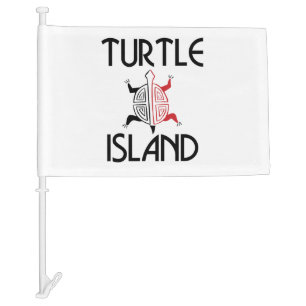 Red/Black Turtle Island Car Flag