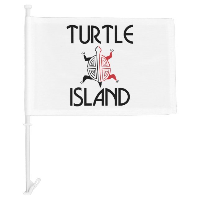 Red/Black Turtle Island Car Flag (Front)
