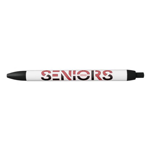 Red  Black Two_Color Seniors Sliced Letters Black Ink Pen