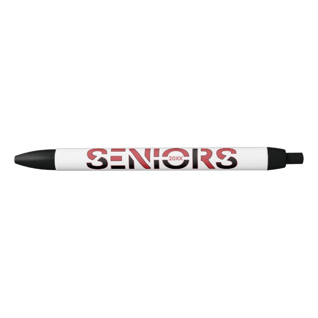 Red & Black Two-Color Seniors Sliced Letters Pen (Front)