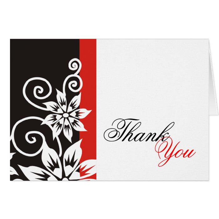 Red black unique thank you cards zazzle