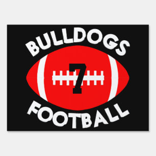 Red & Black Varsity Football Team, Player & Number Sign