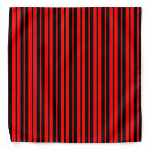 Red Black Vertical Stripes Pattern Bandana
