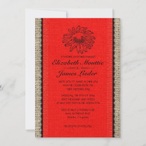 Red &amp; Black Vintage Lace Wedding Invitations