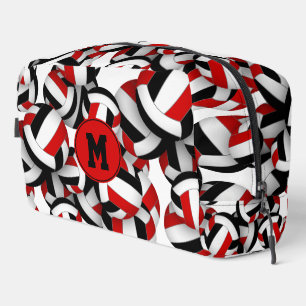 red black volleyball club colors monogrammed dopp kit