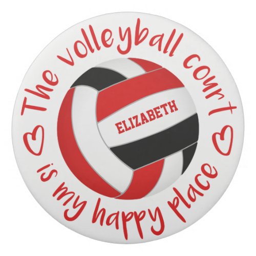 red black volleyball court my happy place eraser