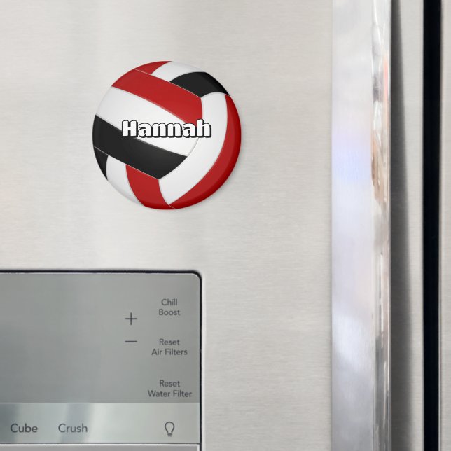 red black volleyball kids birthday party magnet (In Situ (Fridge))