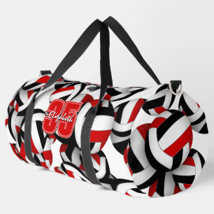red black volleyball team colors pattern  duffle bag