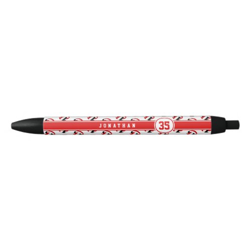 red black volleyball team colors player name black ink pen