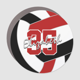 red black volleyball team spirit day locker or car magnet