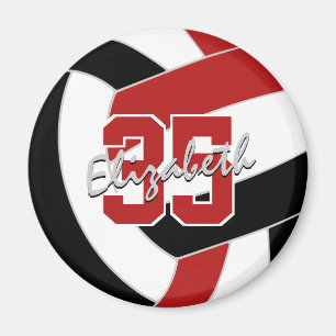 red black volleyball team spirit gifts magnet