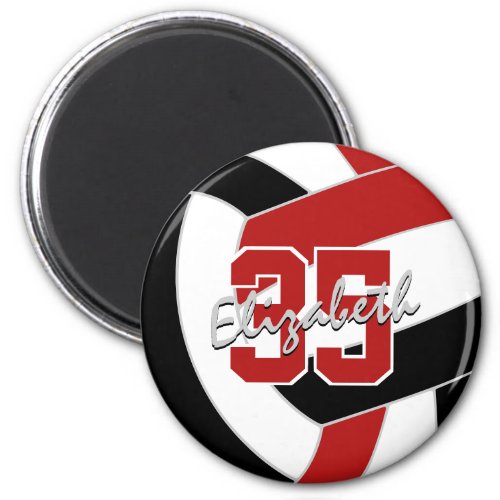 red black volleyball team spirit gifts magnet